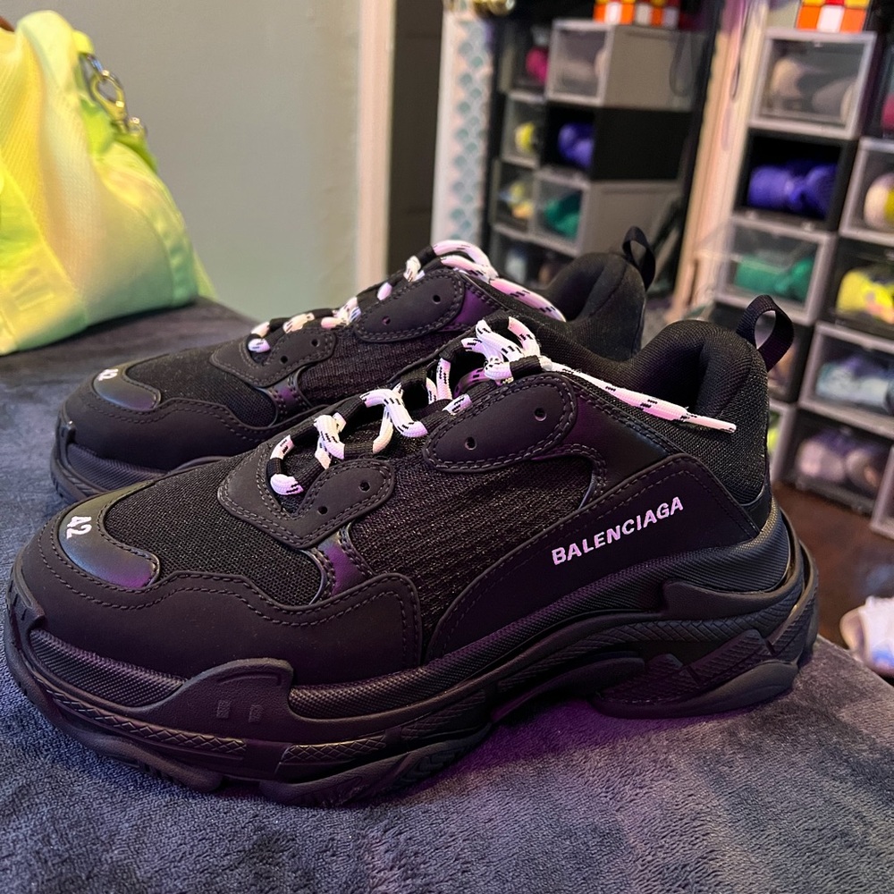 Balenciaga Black Sneakers with White Accents